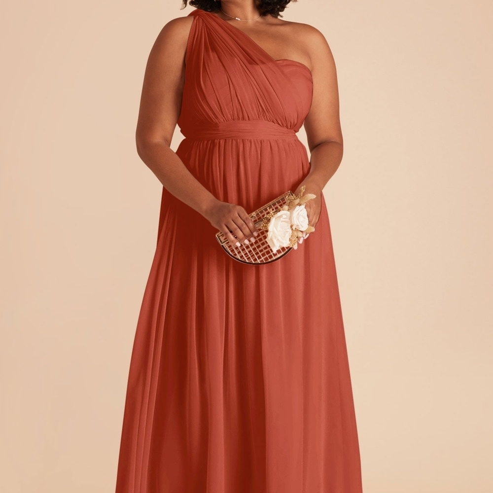 Birdy Grey One-Shoulder Terracotta Dress